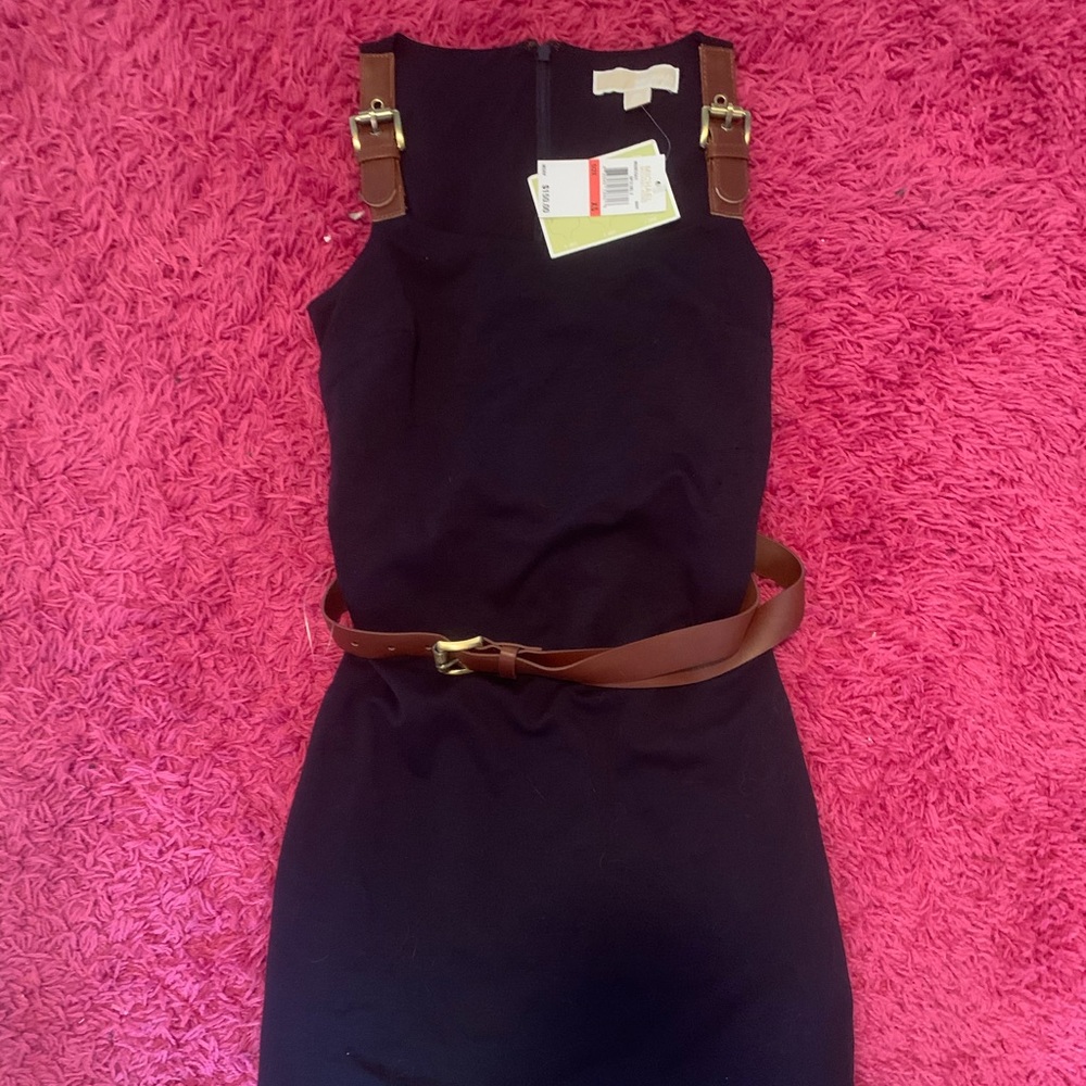 MK navy blue dress with belt XS